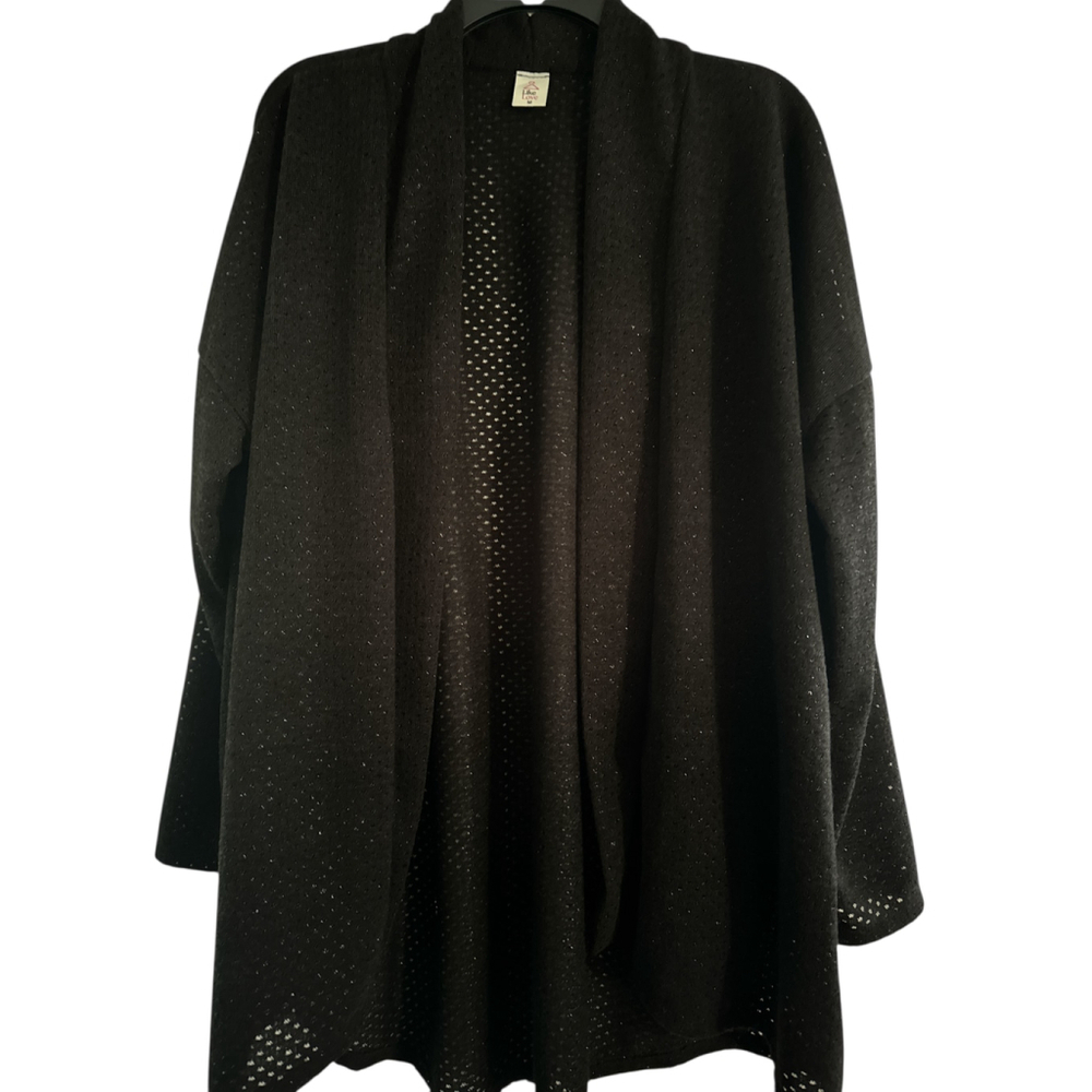 Women's Like Love Black Open Knit Cardigan M - Picture 9 of 9